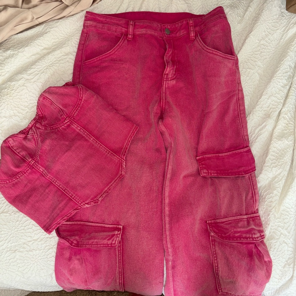 Pink Denim Shein Set